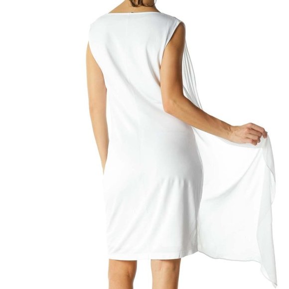 BCBG MaxAzria Asymmetrical White Cowl Neck Dress - Picture 3 of 3